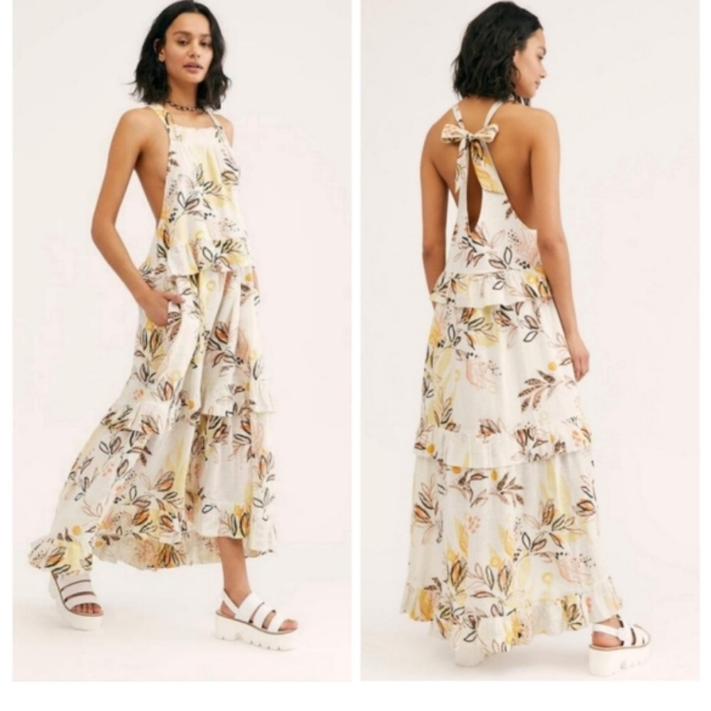 Free People Anita Maxi Dress Size L 100% Cotton